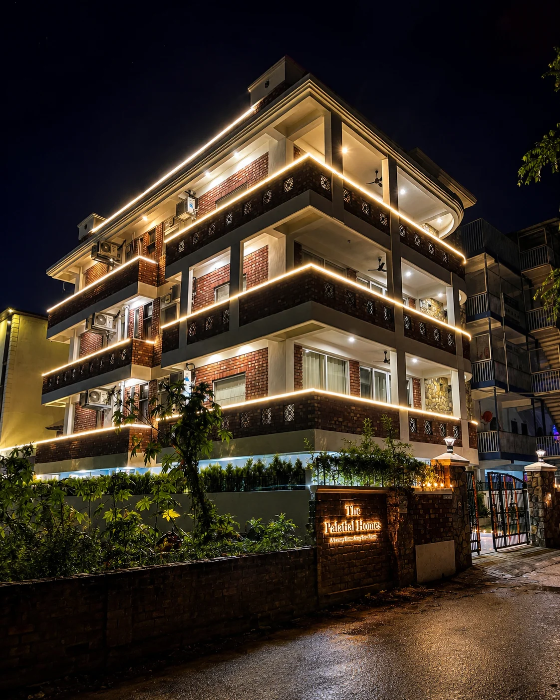 Breathtaking night view of The Palatial Homes, a verified luxury homestay in Dehradun Dalanwala
